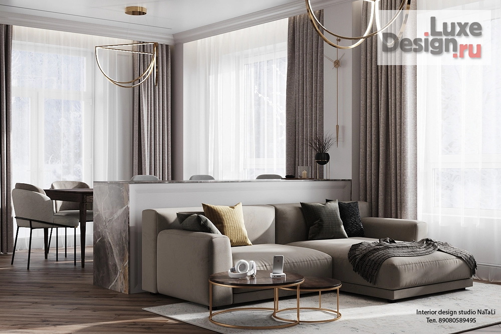 Дизайн интерьера квартиры студии "Квартира в ЖК Ньютон" (фото 5)