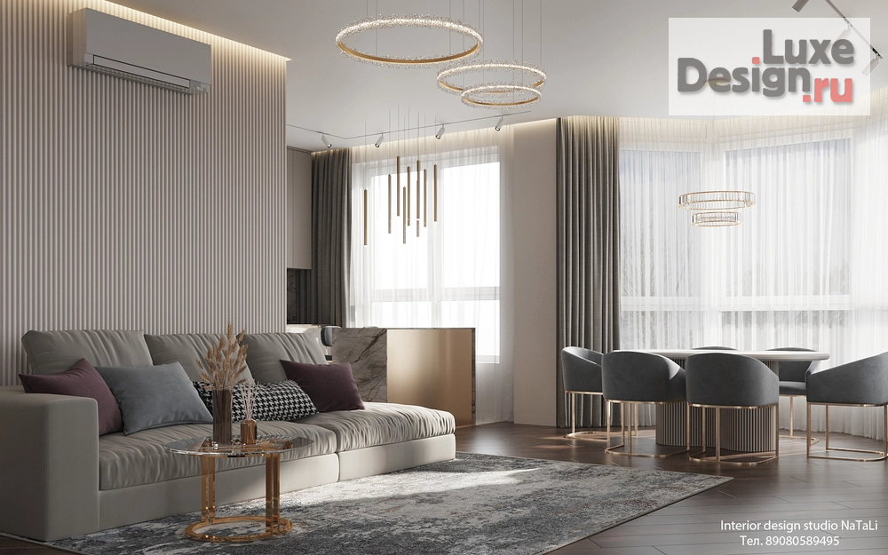 Дизайн интерьера апартаментов "Дизайн проект трех - уровневой квартиры с выходом на крышу, в Соколиной горе" (фото 3)