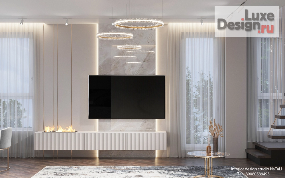 Дизайн интерьера апартаментов "Дизайн проект трех - уровневой квартиры с выходом на крышу, в Соколиной горе" (фото 4)