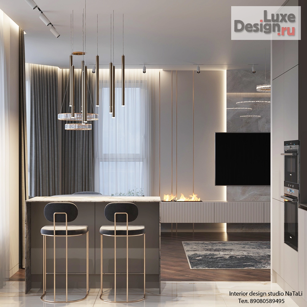 Дизайн интерьера апартаментов "Дизайн проект трех - уровневой квартиры с выходом на крышу, в Соколиной горе" (фото 1)