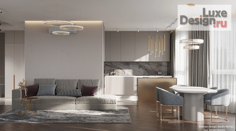 Дизайн интерьера апартаментов "Дизайн проект трех - уровневой квартиры с выходом на крышу, в Соколиной горе" (фото 2)