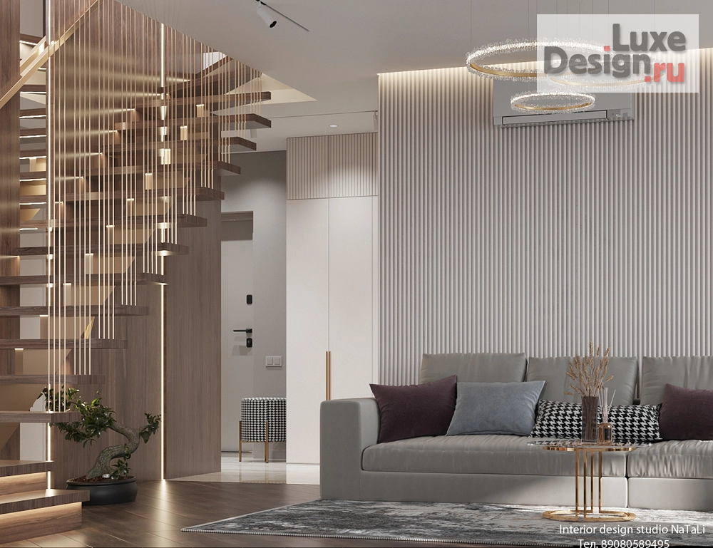 Дизайн интерьера апартаментов "Дизайн проект трех - уровневой квартиры с выходом на крышу, в Соколиной горе" (фото 8)