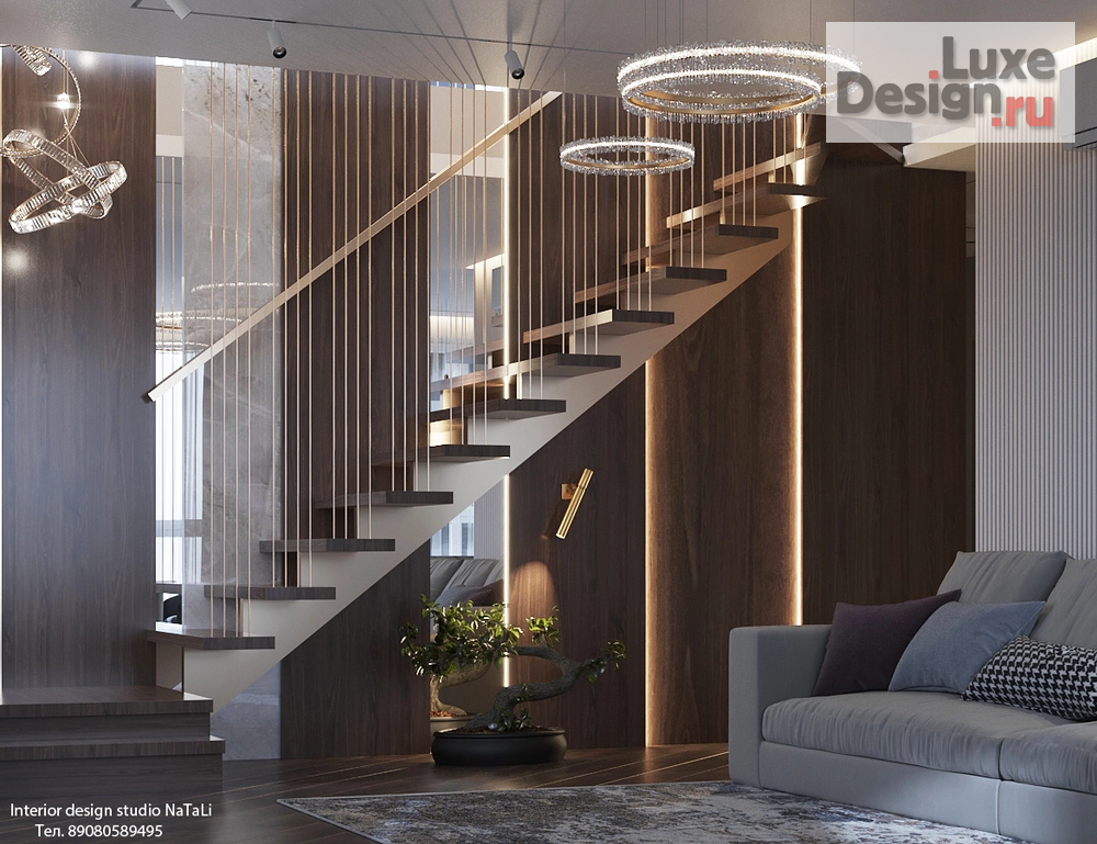 Дизайн интерьера апартаментов "Дизайн проект трех - уровневой квартиры с выходом на крышу, в Соколиной горе" (фото 10)