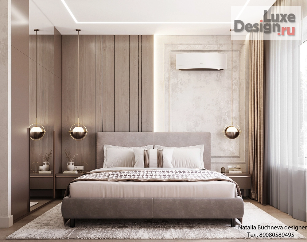 Дизайн интерьера загородного дома "Спальная комната из дизайн проекта дома в "Белых росах"" (фото 2)