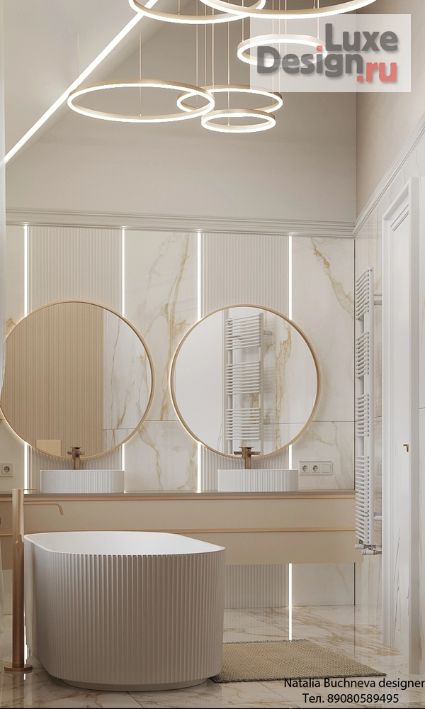 Дизайн интерьера загородного дома "Ванная комната из дизайн проекта дома в поселке "Ключи"" (фото 2)