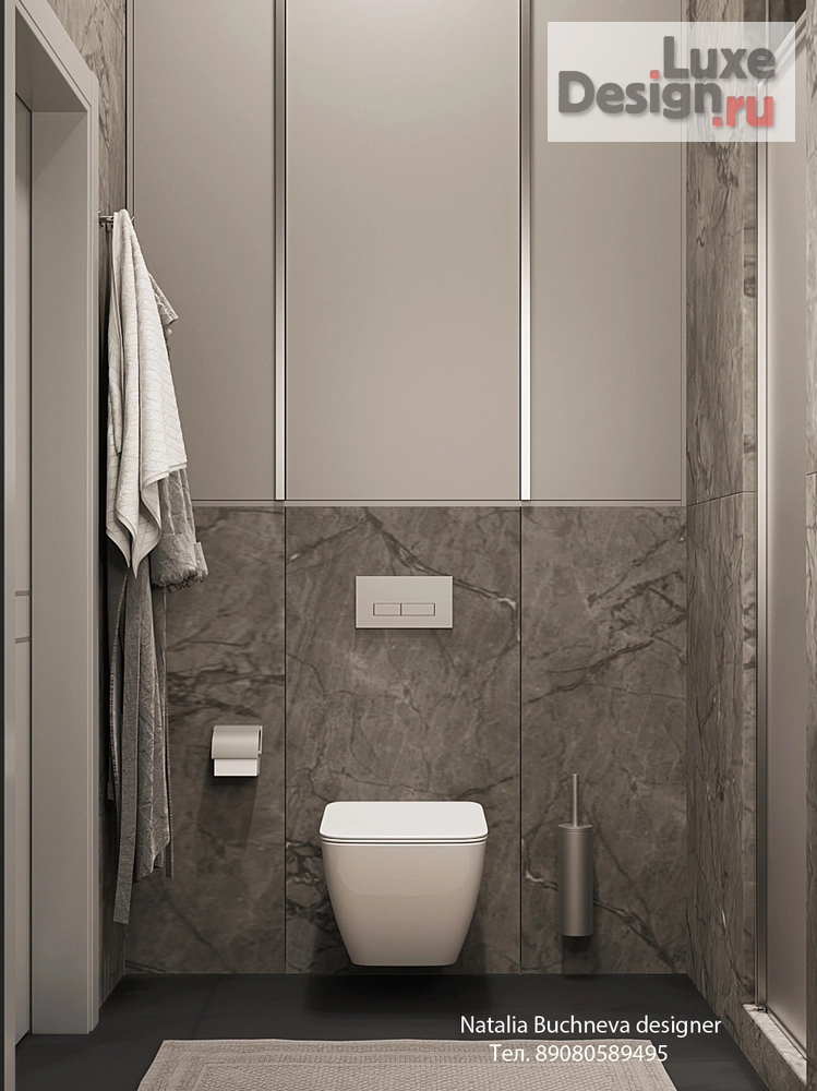 Дизайн интерьера загородного дома "Санузел гостевой" (фото 2)