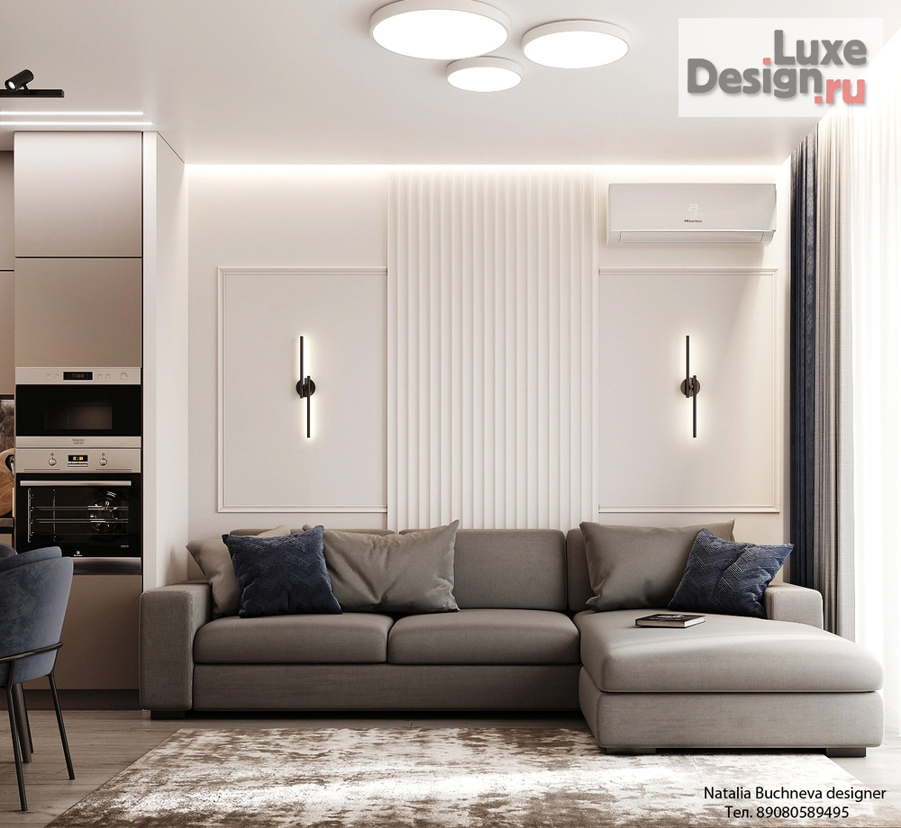 Дизайн интерьера трехкомнатной квартиры "Квартира в КП Привилегия" (фото 1)