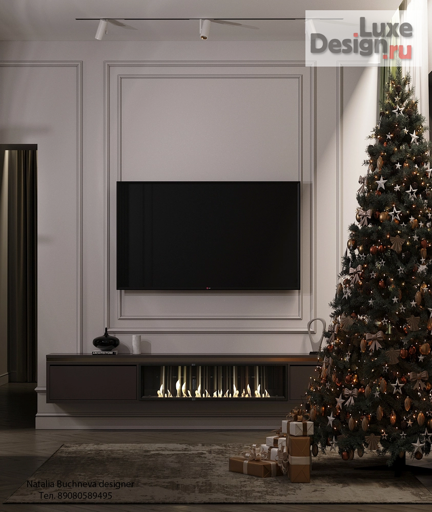 Дизайн интерьера квартиры "Новогодний интерьер кухни- гостиной, с приглушенным освещением " (фото 1) от дизайнера Бучнева Наталья Михайловна Дизайн интерьера квартиры "Новогодний интерьер кухни- гостиной, с приглушенным освещением " (фото 1)