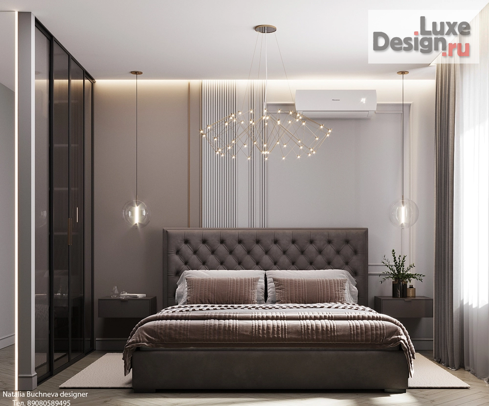 Дизайн интерьера спальни "Спальная комната - Дизайн проект квартиры в L-Town"" (фото 1)