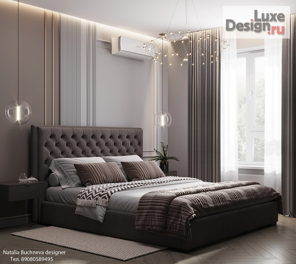 Дизайн интерьера спальни "Спальная комната - Дизайн проект квартиры в L-Town"" (фото 2)