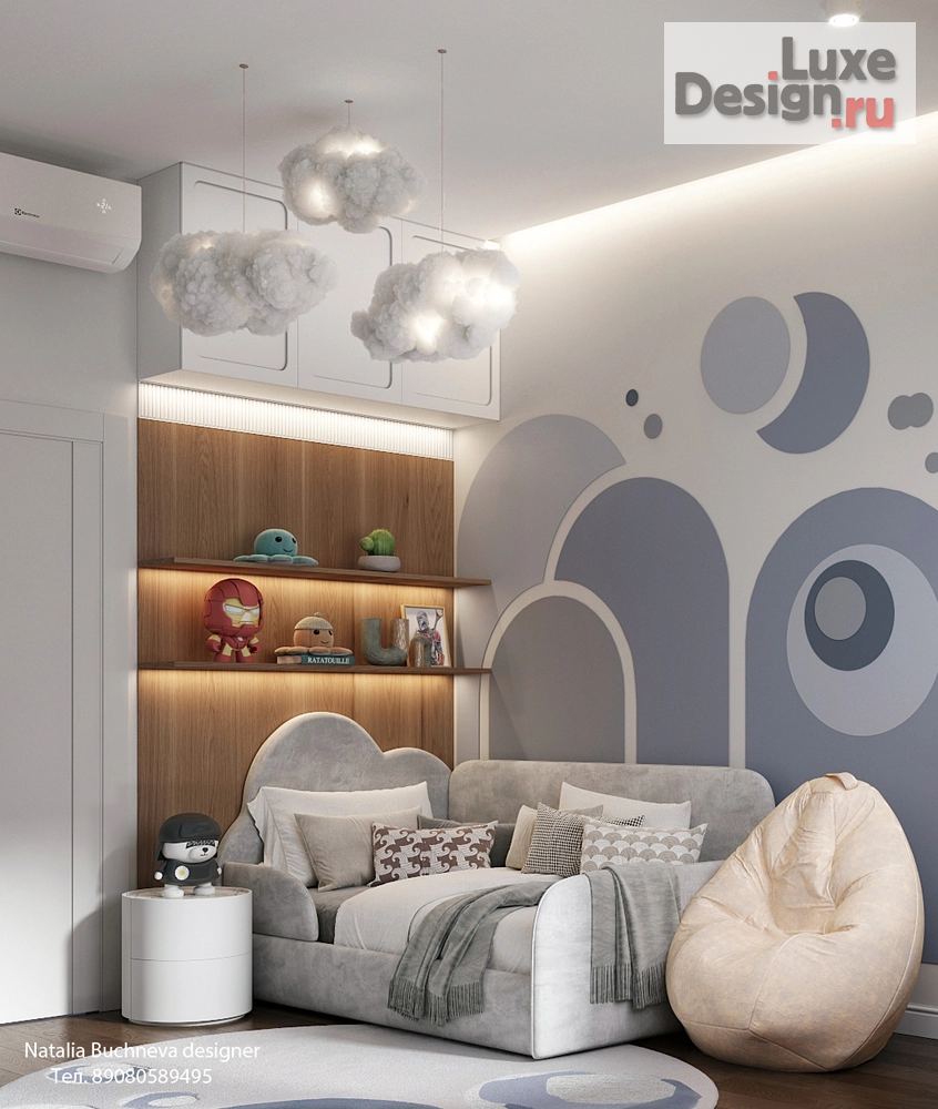 Дизайн интерьера детской "Комната для новорожденного, Облачко." (фото 3)