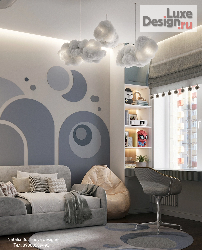 Дизайн интерьера детской "Комната для новорожденного, Облачко." (фото 4)