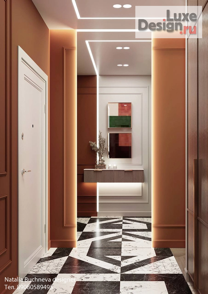 Дизайн интерьера квартиры "Прихожая в теракотовом цвете" (фото 1)