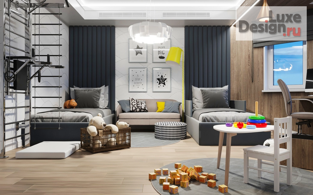 Дизайн интерьера загородного дома "Детская комната для двух мальчишек " (фото 3)