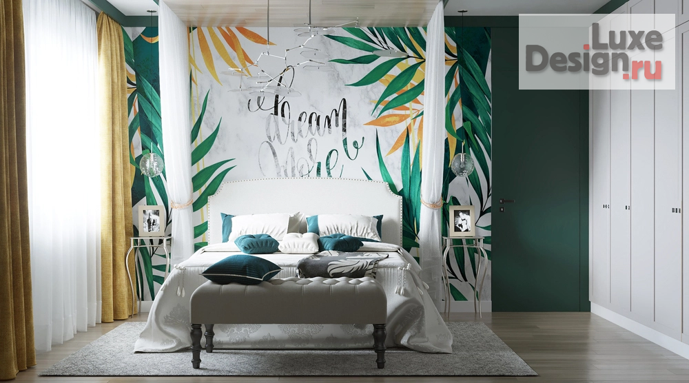 Дизайн интерьера спальни "Дизайн проект спальной комнаты "Дикие тропики"" (фото 1)