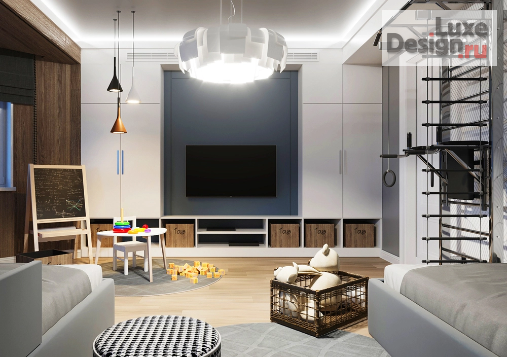 Дизайн интерьера загородного дома "Детская комната для двух мальчишек " (фото 5)