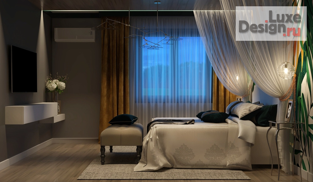 Дизайн интерьера спальни "Дизайн проект спальной комнаты "Дикие тропики"" (фото 3)