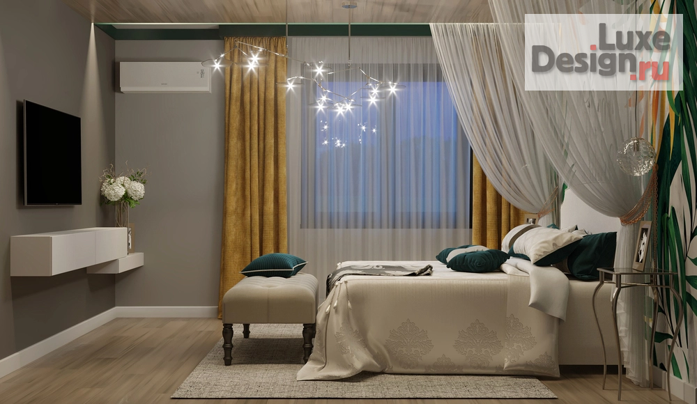 Дизайн интерьера спальни "Дизайн проект спальной комнаты "Дикие тропики"" (фото 4)