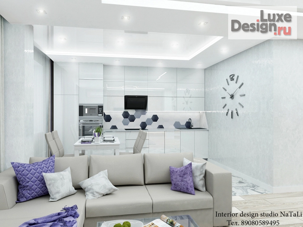 Дизайн интерьера трехкомнатной квартиры "Квартира в ЖК Ньютон" (фото 2)