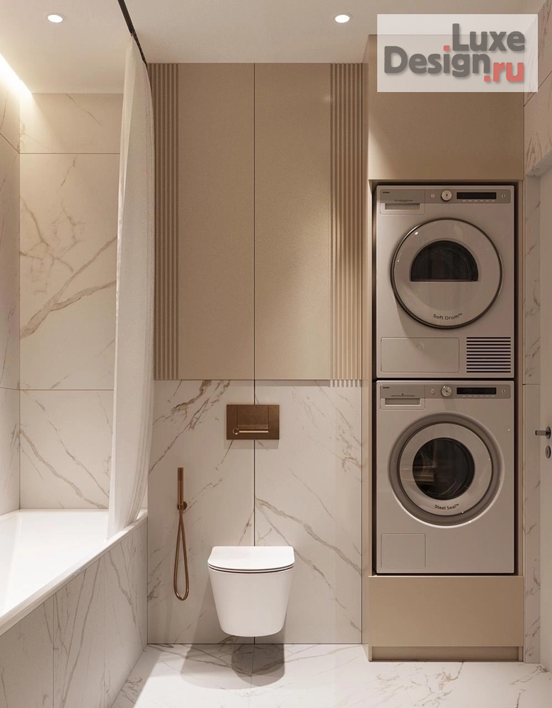 Дизайн интерьера ванной "Ванная комната - Дизайн проект квартиры в L-Town" (фото 3)