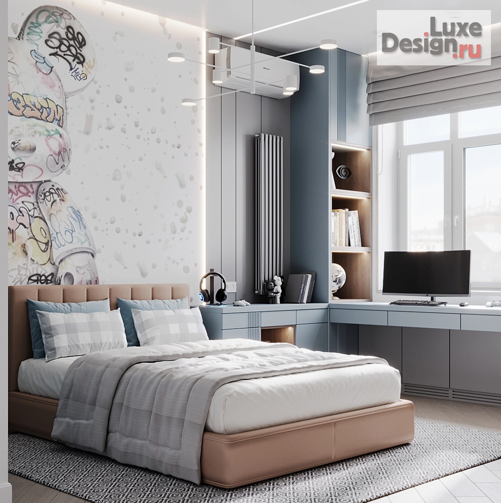 Дизайн интерьера квартиры студии "Дизайн проект комнаты для мальчика - первоклассника" (фото 2) от дизайнера Бучнева Наталья Михайловна Дизайн интерьера квартиры студии "Дизайн проект комнаты для мальчика - первоклассника" (фото 2)