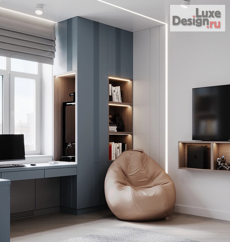 Дизайн интерьера квартиры студии "Дизайн проект комнаты для мальчика - первоклассника" (фото 4) от дизайнера Бучнева Наталья Михайловна Дизайн интерьера квартиры студии "Дизайн проект комнаты для мальчика - первоклассника" (фото 4)