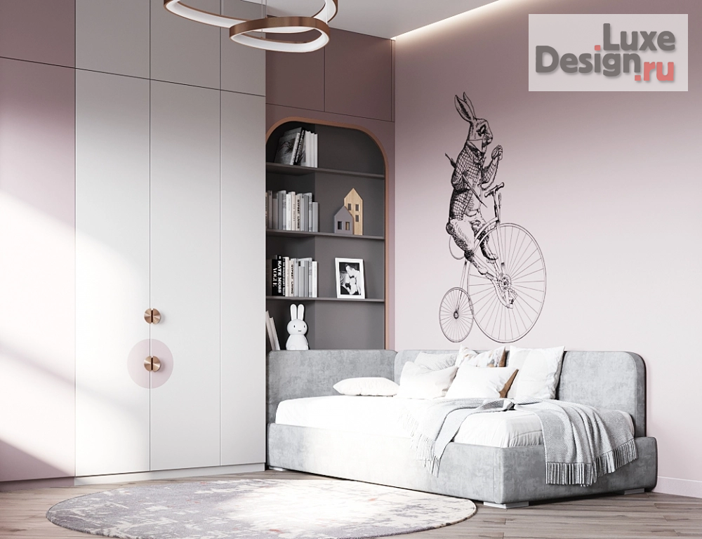 Дизайн интерьера трехкомнатной квартиры "Дизайн интерьера комнаты для девочки" (фото 2)