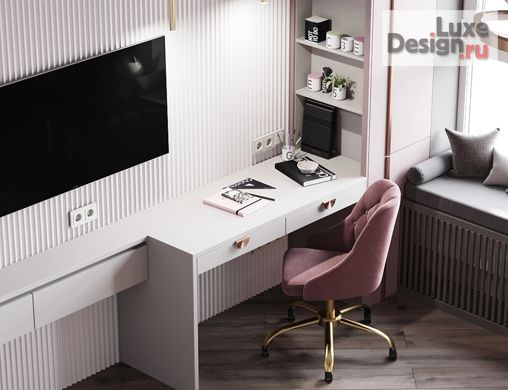 Дизайн интерьера трехкомнатной квартиры "Дизайн интерьера комнаты для девочки" (фото 1)