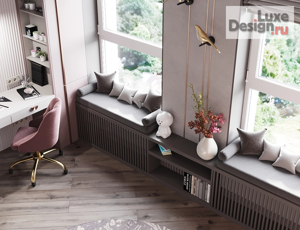 Дизайн интерьера трехкомнатной квартиры "Дизайн интерьера комнаты для девочки" (фото 5)