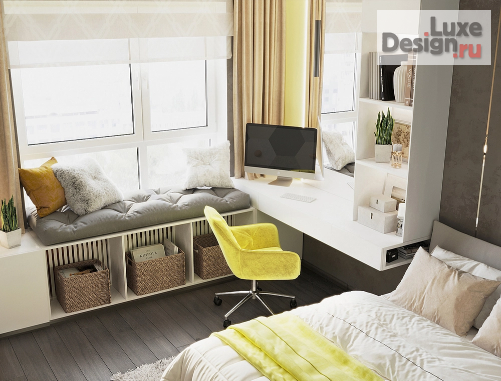 Дизайн интерьера трехкомнатной квартиры "Детская комната в лимонном цвете" (фото 2)