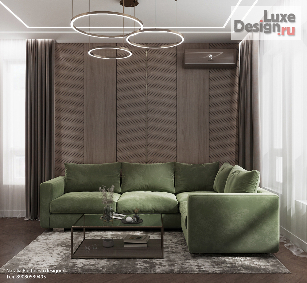 Дизайн интерьера трехкомнатной квартиры "Дизайн интерьера квартиры в ЖК Лесопарковый" (фото 1)