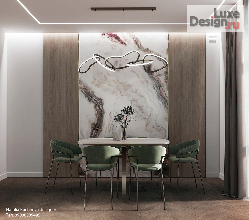 Дизайн интерьера трехкомнатной квартиры "Дизайн интерьера квартиры в ЖК Лесопарковый" (фото 5)