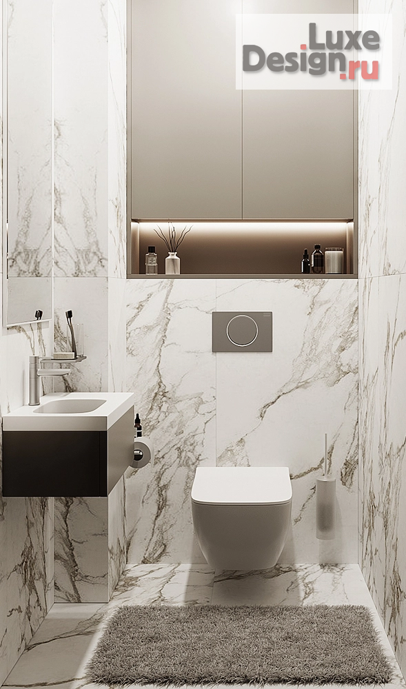 Дизайн интерьера коттеджа "Санузел гостевой" (фото 1)