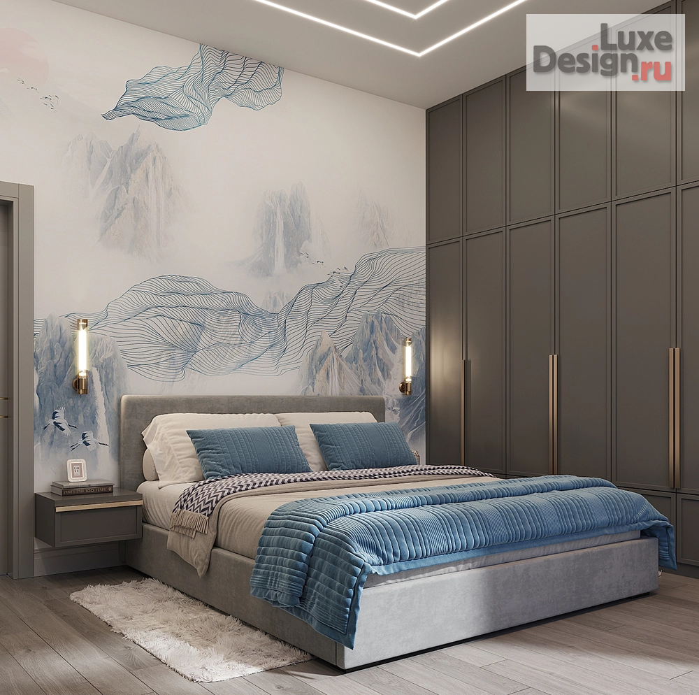 Дизайн интерьера загородного дома "Спальная комната в современном стиле." (фото 1)
