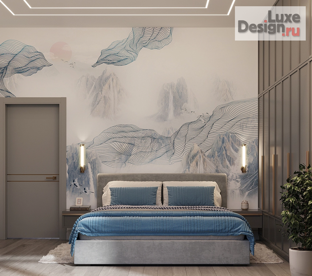 Дизайн интерьера загородного дома "Спальная комната в современном стиле." (фото 2)