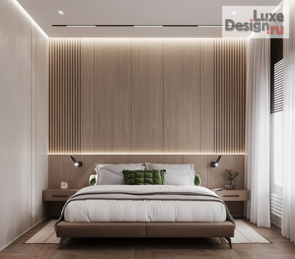 Дизайн интерьера спальни "Спальная комната из дизайн проекта дома в поселке "Женева"" (фото 1)