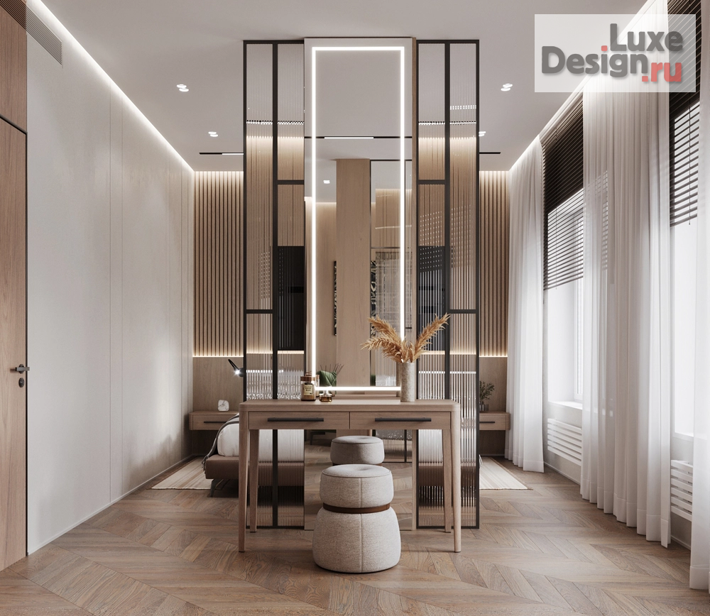 Дизайн интерьера спальни "Спальная комната из дизайн проекта дома в поселке "Женева"" (фото 3)