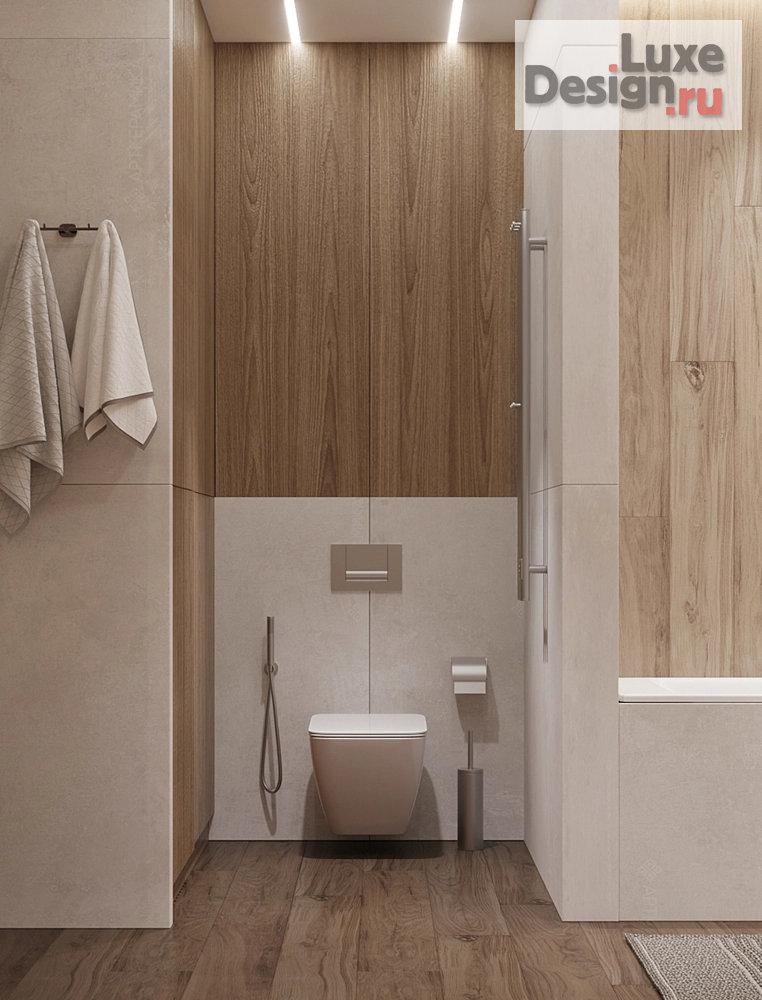 Дизайн интерьера ванной "Ванная комната "Дерево с мрамором"" (фото 4)