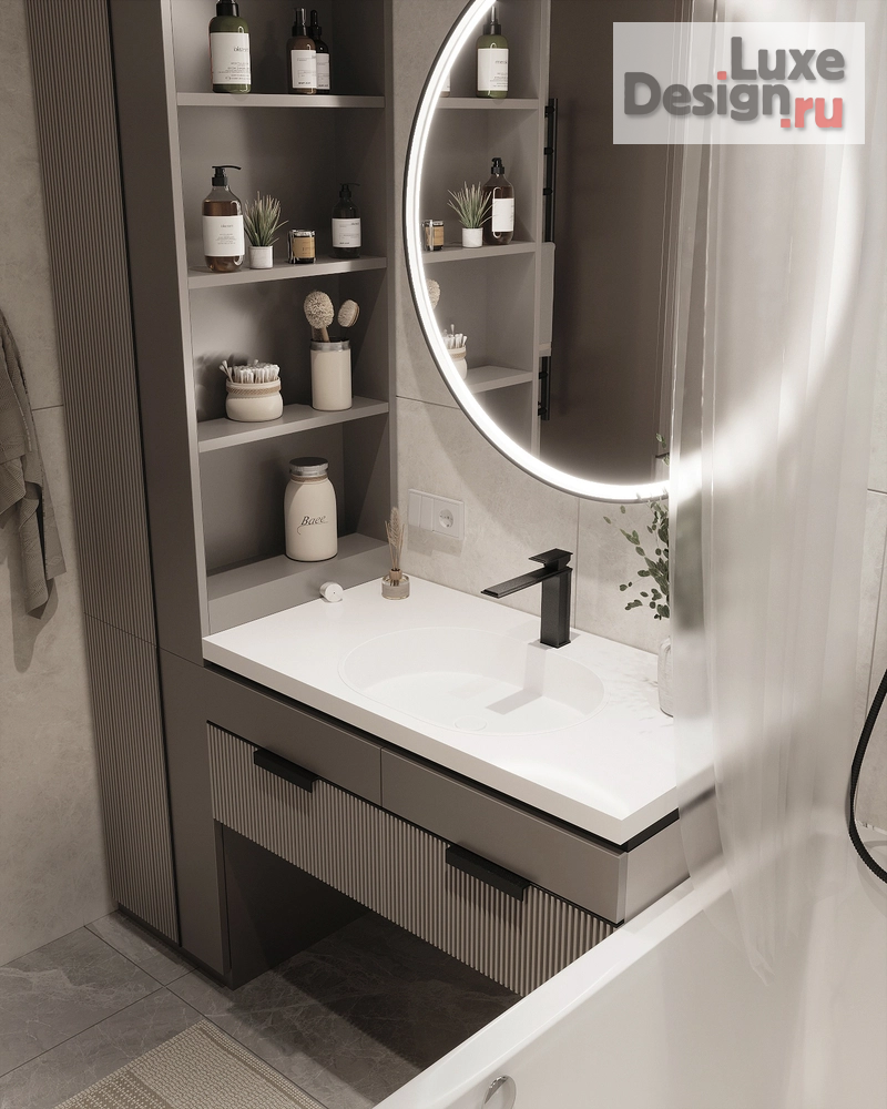 Дизайн интерьера квартиры "Ванная комната в кофейных оттенках" (фото 2)