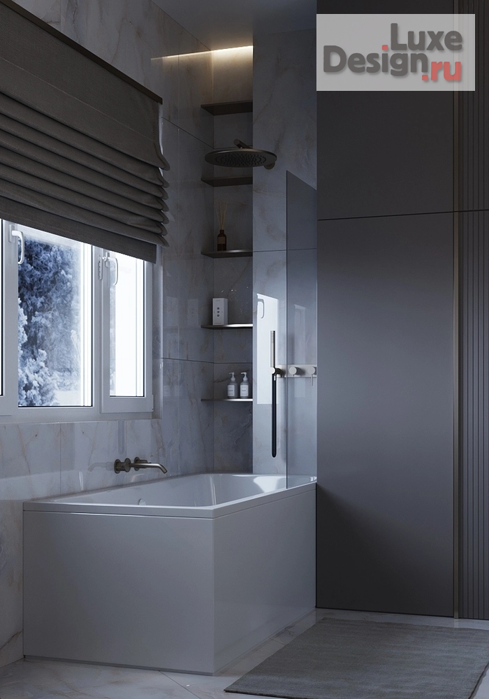 Дизайн интерьера загородного дома "Ванная комната из дизайн проекта в поселке "Европейский" " (фото 4)