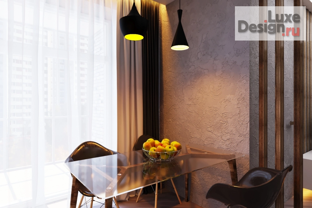 Дизайн интерьера квартиры "Квартира холостяка. Кухня-гостиная" (фото 5)