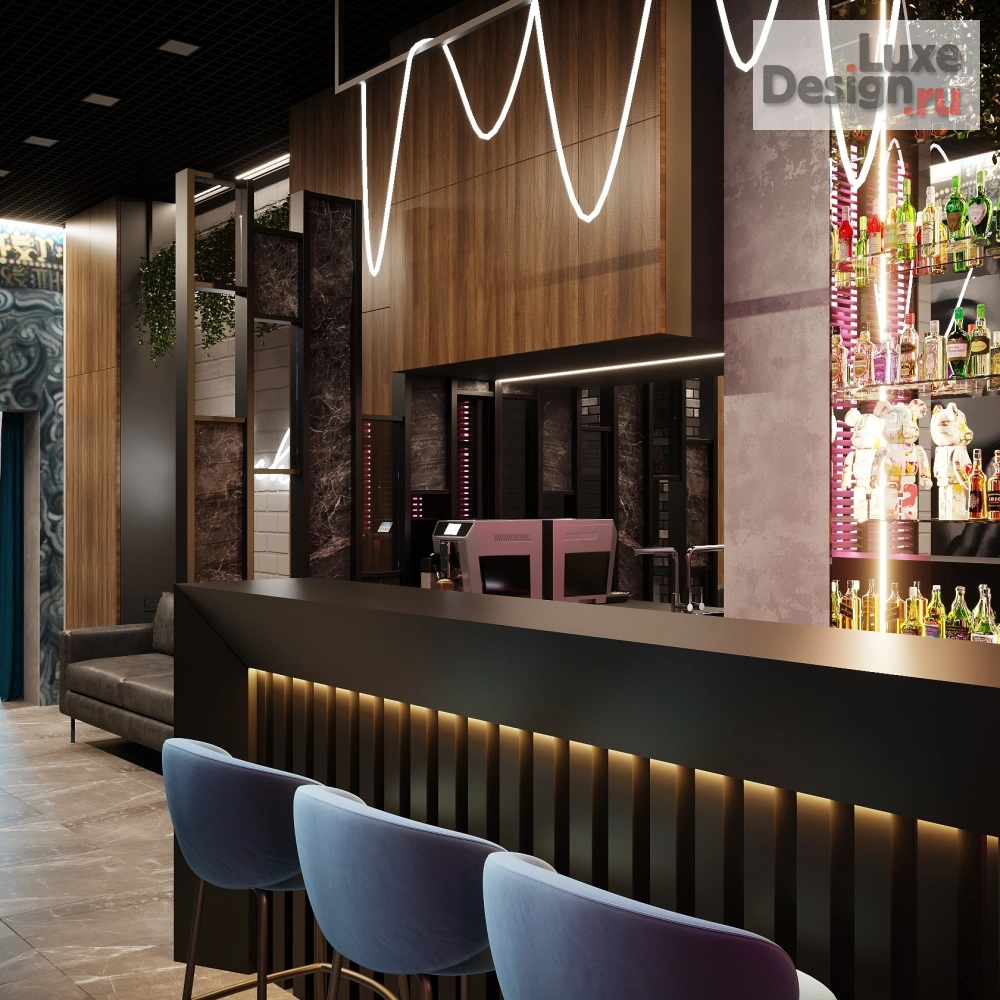 Дизайн интерьера отеля "Арт отель "Сочно" главный респешен " (фото 3)