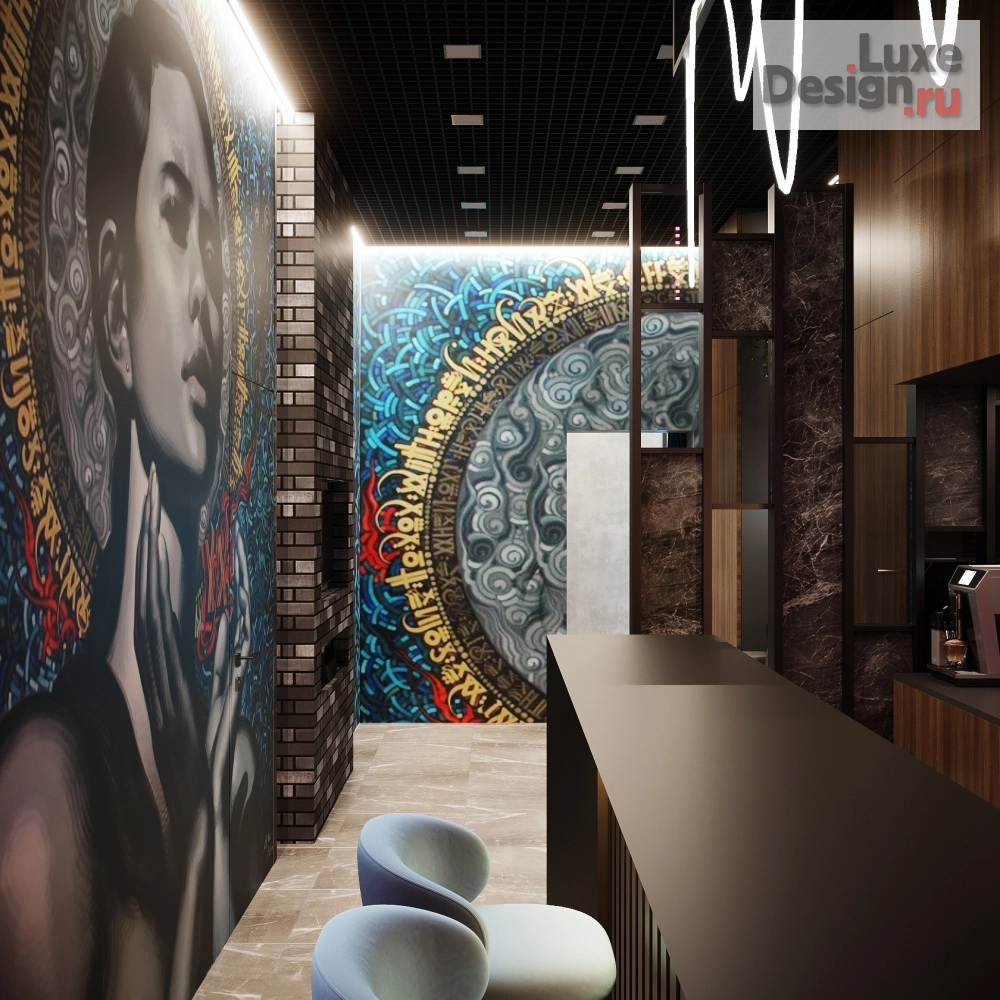 Дизайн интерьера отеля "Арт отель "Сочно" главный респешен " (фото 4)