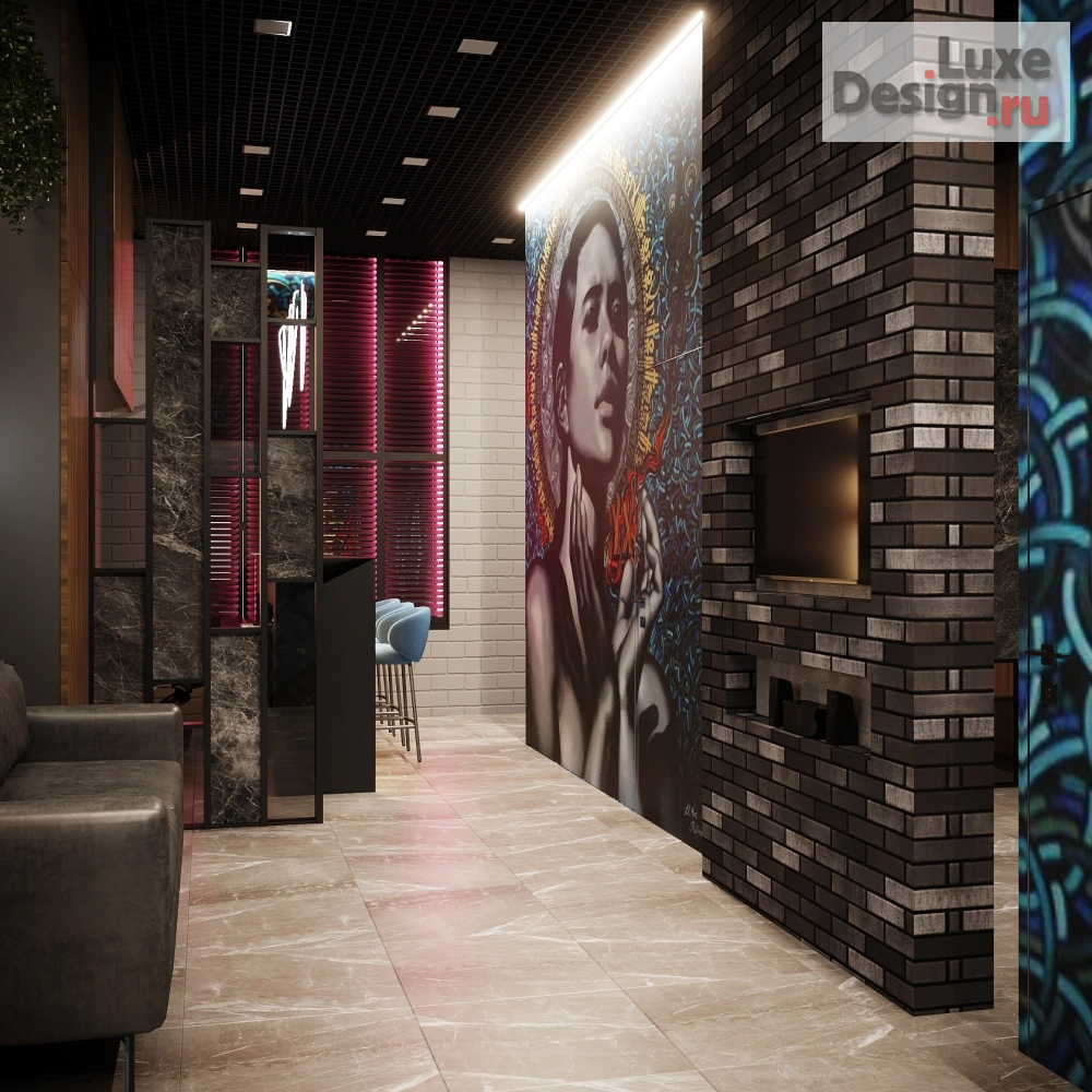 Дизайн интерьера отеля "Арт отель "Сочно" главный респешен " (фото 6)