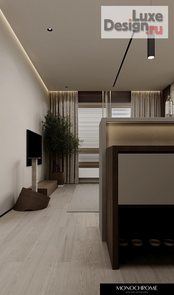 Дизайн интерьера трехкомнатной квартиры "КУХНЯ-ГОСТИНАЯ ЖК НЬЮТОН" (фото 6)