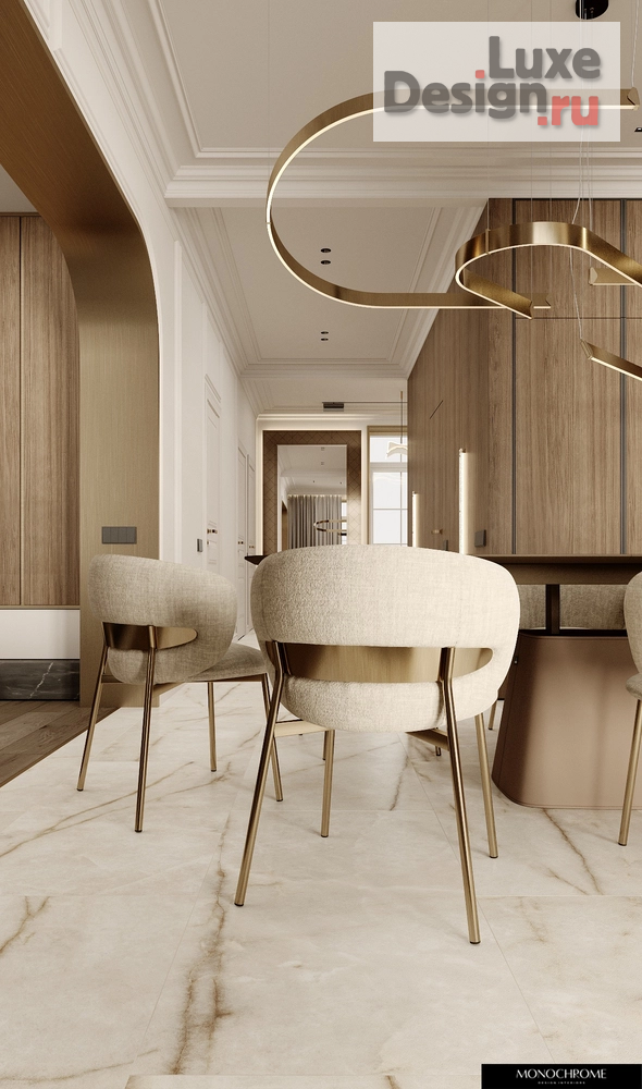 Дизайн интерьера частного дома "Кухня-гостиная с элементами классики в доме 218 кв.м." (фото 4)