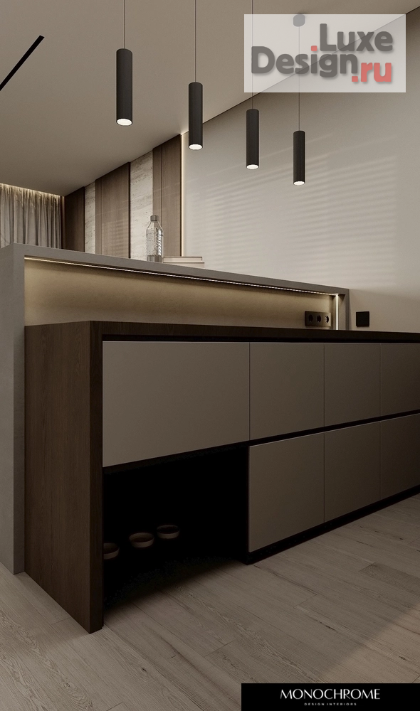 Дизайн интерьера трехкомнатной квартиры "КУХНЯ-ГОСТИНАЯ ЖК НЬЮТОН" (фото 7)