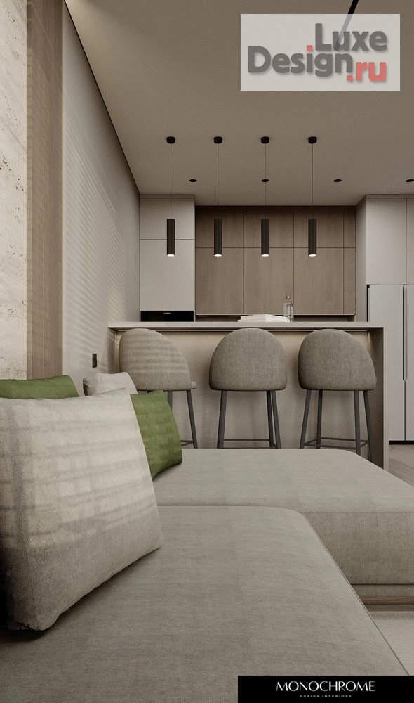 Дизайн интерьера трехкомнатной квартиры "КУХНЯ-ГОСТИНАЯ ЖК НЬЮТОН" (фото 9)