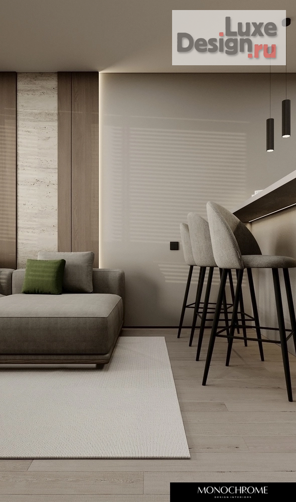 Дизайн интерьера трехкомнатной квартиры "КУХНЯ-ГОСТИНАЯ ЖК НЬЮТОН" (фото 11)