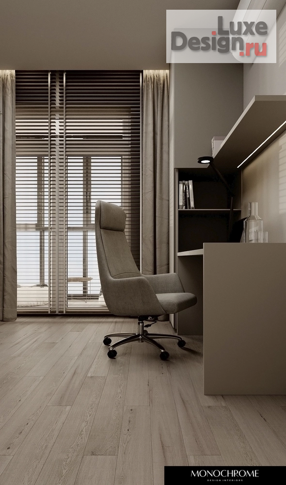 Дизайн интерьера трехкомнатной квартиры "Кабинет в квартире ЖК НЬЮТОН" (фото 2)